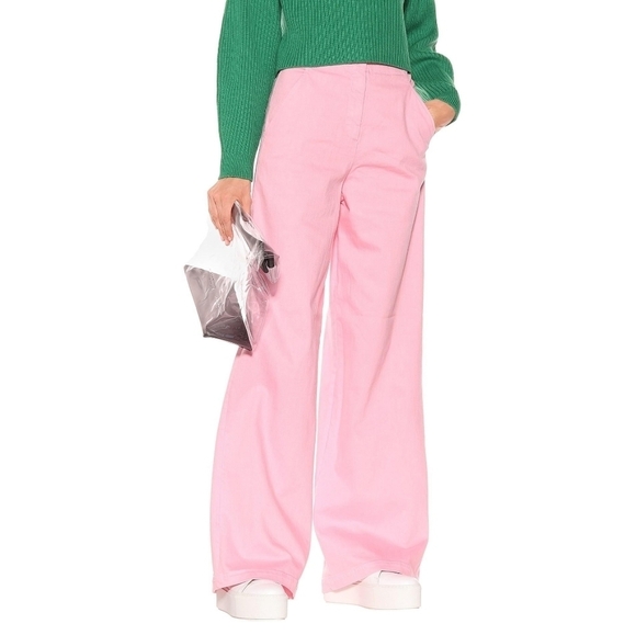 Tibi Denim - NWT Tibi Pink High Rise Wideleg Jeans